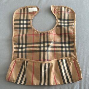 Burberry Beige Plaid Baby Bib